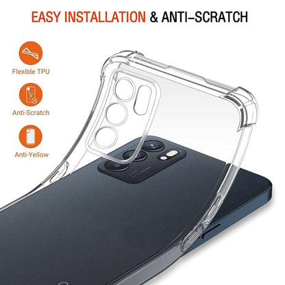 Custodia per Oppo Reno6 5G, Techsuit, Shockproof Clear, Trasparente