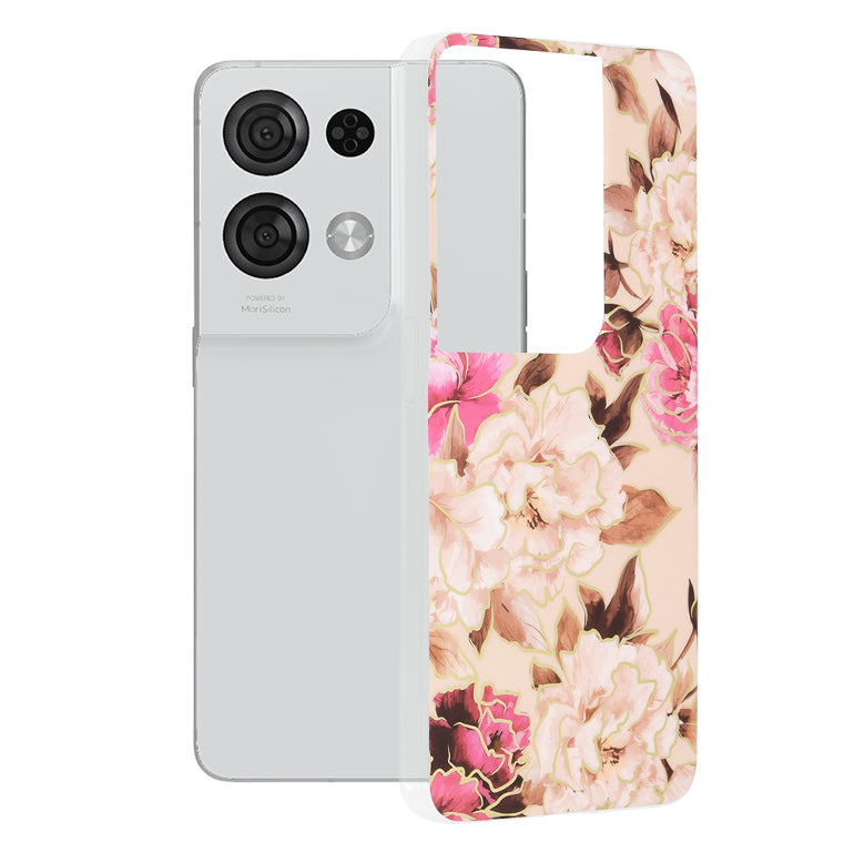Coque pour Oppo Reno8 Pro, Techsuit, Marble, Beige