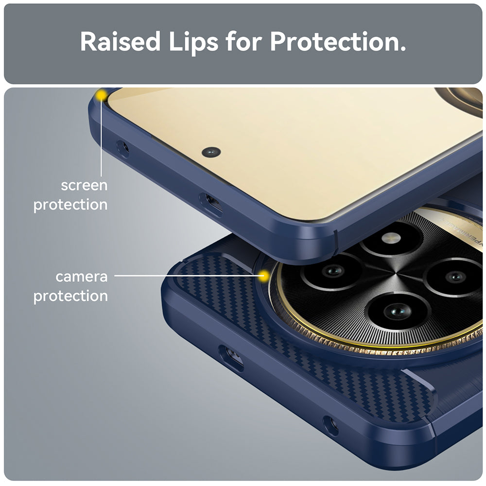 Coque pour Realme 13 Pro / 13 Pro+, Techsuit, Carbone, Bleue