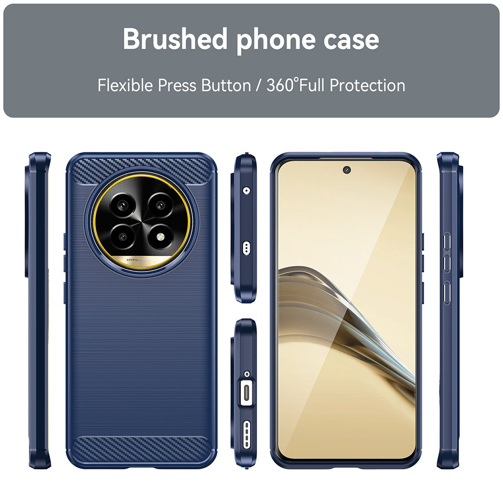 Coque pour Realme 13 Pro / 13 Pro+, Techsuit, Carbone, Bleue