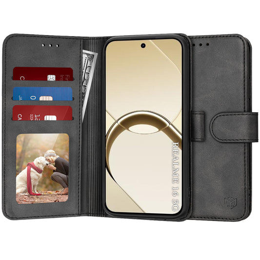Coque pour Realme 16, Techsuit, Diary Book, Noire
