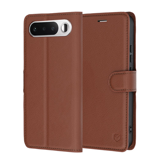 Coque pour Realme 16, Techsuit, Leather Folio, Marron