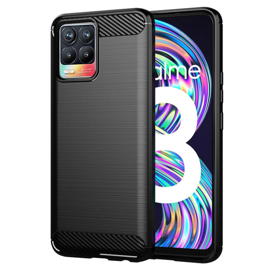 Hülle für Realme 8 Pro / 8, Techsuit, Carbon, Schwarz