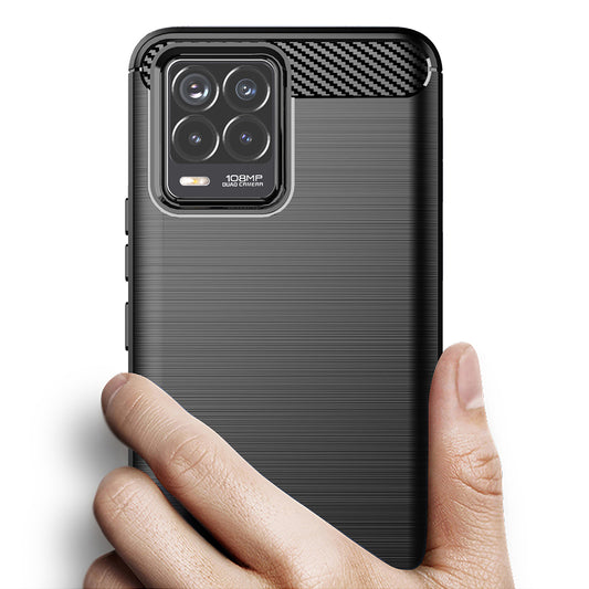 Hülle für Realme 8 Pro / 8, Techsuit, Carbon, Schwarz