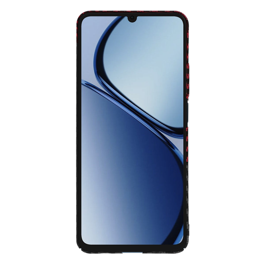 Hülle für Realme C63 / C61, Techsuit, Carbonite FiberShell, Schwarz Rot