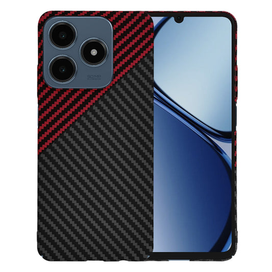 Coque pour Realme C63 / C61, Techsuit, Carbonite FiberShell, Noir Rouge