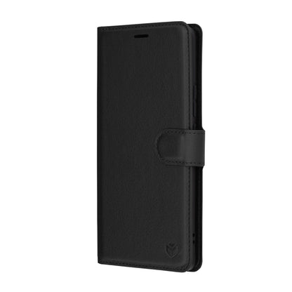 Hülle für Realme GT 6T / GT 6, Techsuit, Leder-Folio, Schwarz
