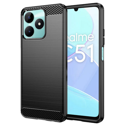 Coque pour Realme Note 50 / C51, Techsuit, Carbone, Noire