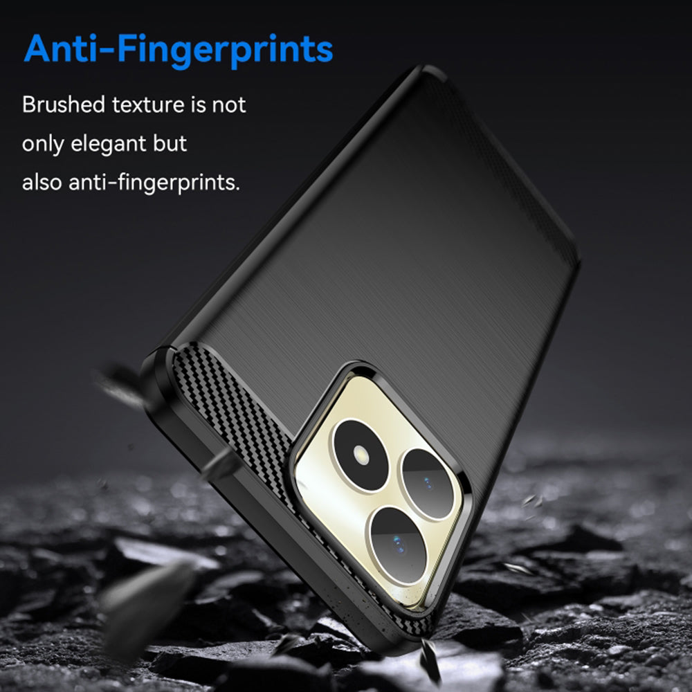 Coque pour Realme Note 50 / C51, Techsuit, Carbone, Noire