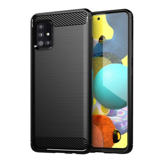 Custodia per Samsung Galaxy A71 A715, OEM, Carbonio, Nera