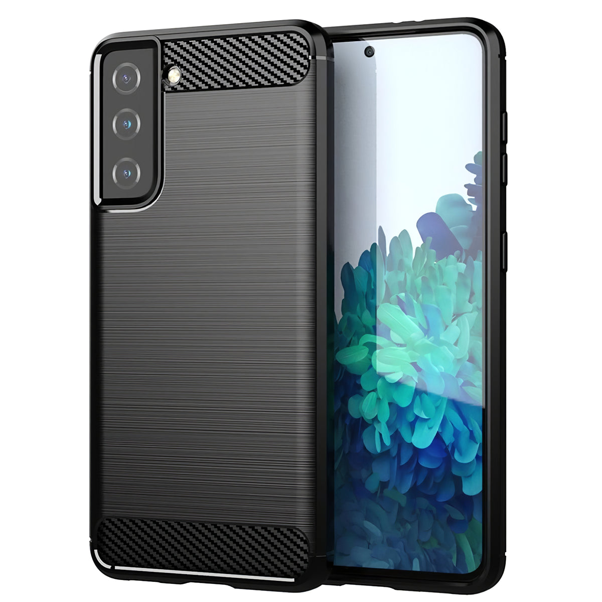 Hülle für Samsung Galaxy S21 5G G991, OEM, Carbon, Schwarz