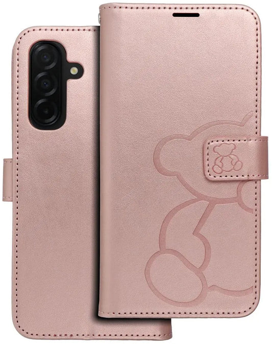 Custodia per Samsung Galaxy A26 A266, OEM, MEZZO Teddy Bear, Rosa Dorato