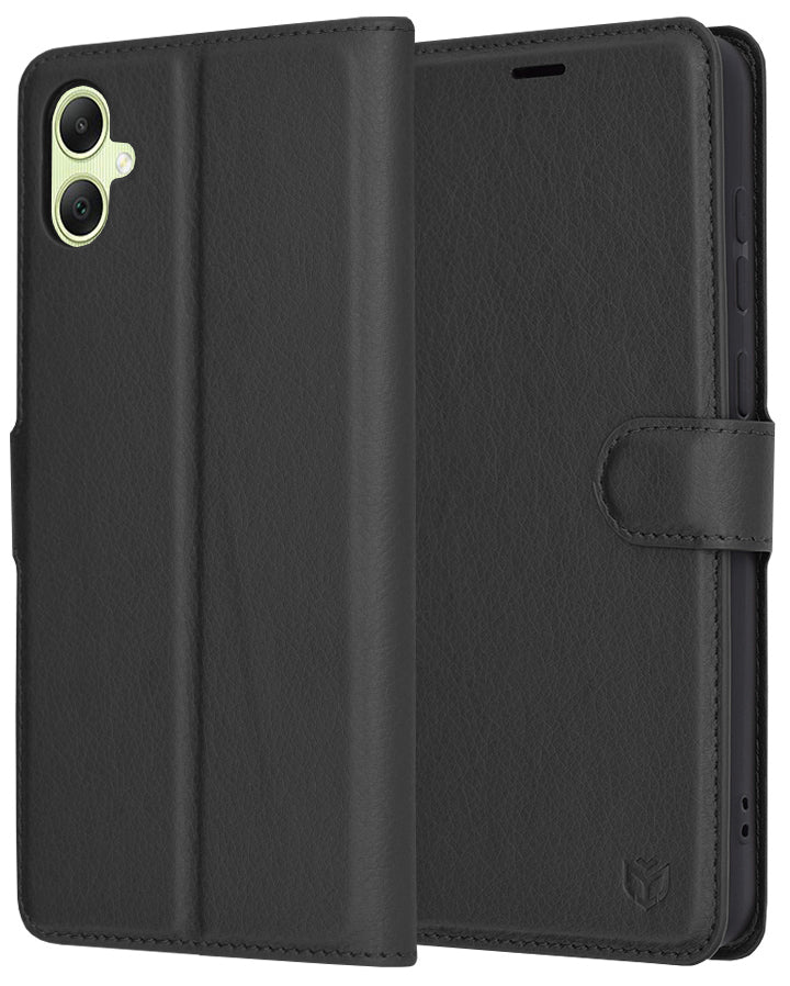 Custodia per Samsung Galaxy A05 A055, Techsuit, Leather Folio, Nera