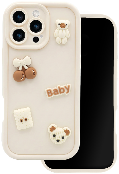 Custodia per Samsung Galaxy A26 A266, OEM, Ultra Trendy 3D Bear, Beige