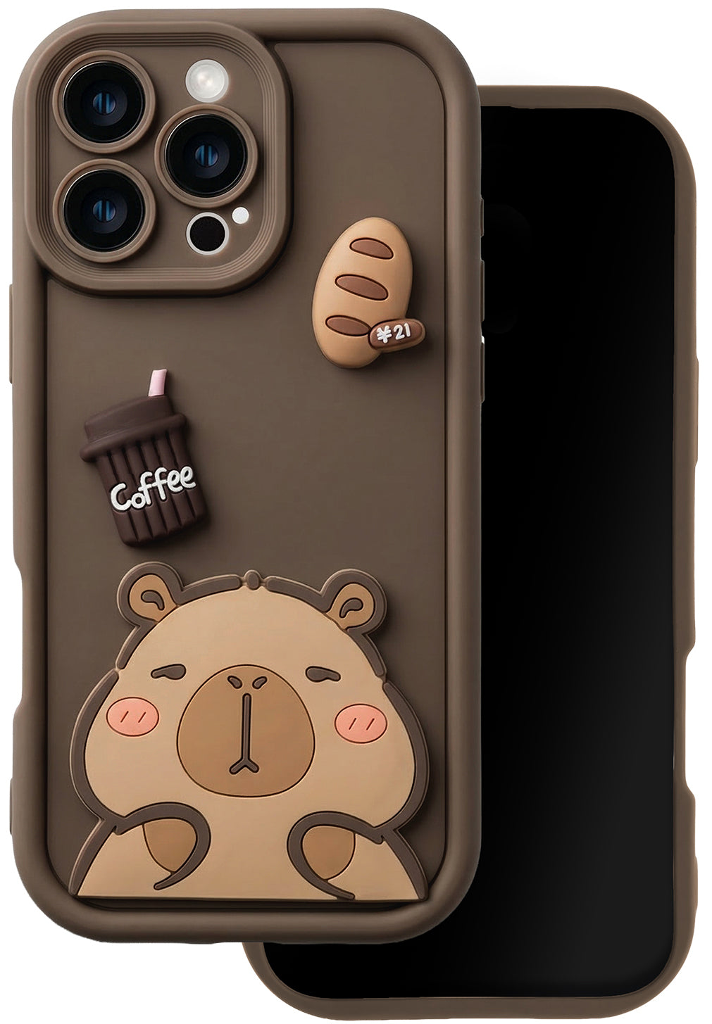 Custodia per Samsung Galaxy S26 Plus S947, OEM, Ultra Trendy 3D Capybara, Marrone