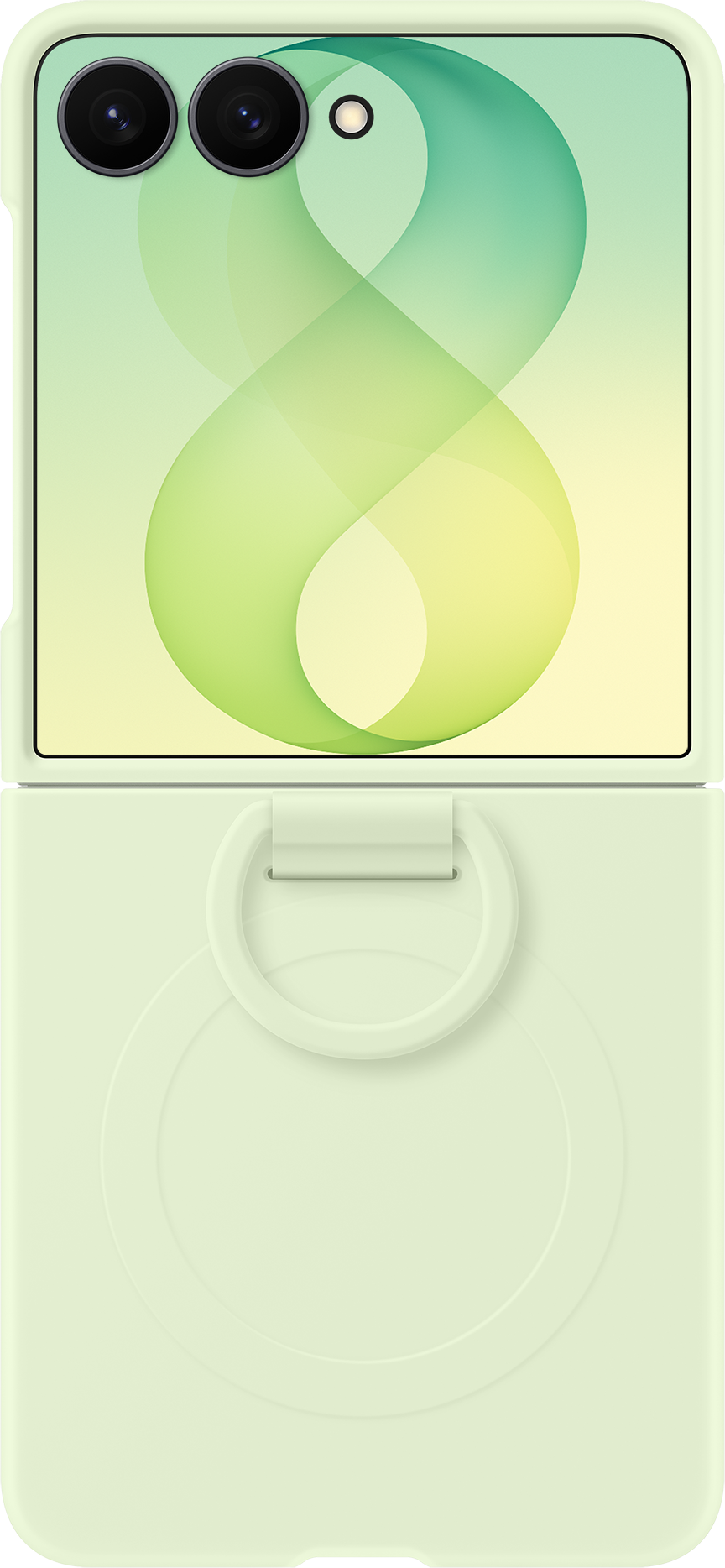 Custodia per Samsung Galaxy Z Flip8 F776, Silicone Ring Magnet, Verde EF-EF776CGEGWW