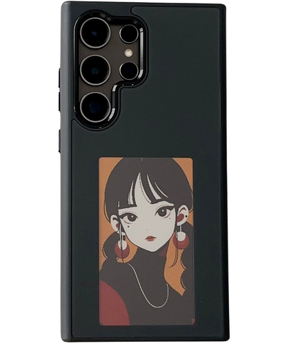 Custodia per Samsung Galaxy S23 Ultra S918, OEM, Display Personalizzato E-Ink, Nera