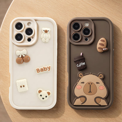 Coque pour Samsung Galaxy S25 Ultra S938, OEM, Ultra Trendy 3D Capybara, Marron