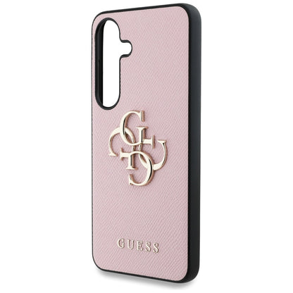 Étui pour Samsung Galaxy S25+ S936, Guess, 4G Grained Big and Classic Logo, Rose, Reconditionné