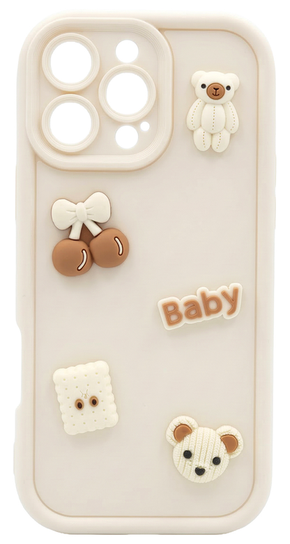 Custodia per Samsung Galaxy A57 5G, OEM, Ultra Trendy 3D Bear, Beige
