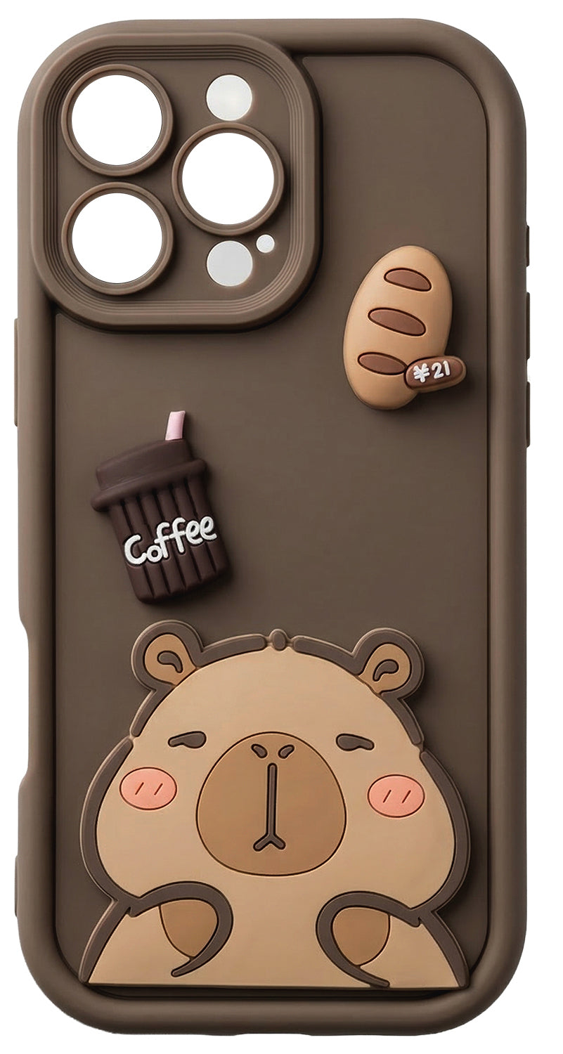 Coque pour Samsung Galaxy S25 Ultra S938, OEM, Ultra Trendy 3D Capybara, Marron