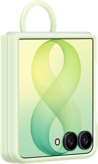 Custodia per Samsung Galaxy Z Flip8 F776, Silicone Ring Magnet, Verde EF-EF776CGEGWW