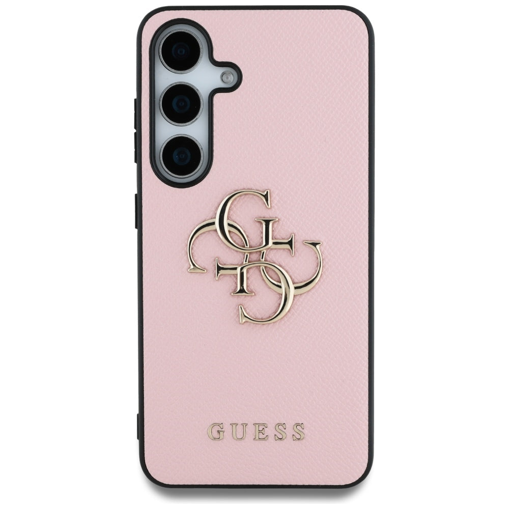 Étui pour Samsung Galaxy S25+ S936, Guess, 4G Grained Big and Classic Logo, Rose, Reconditionné