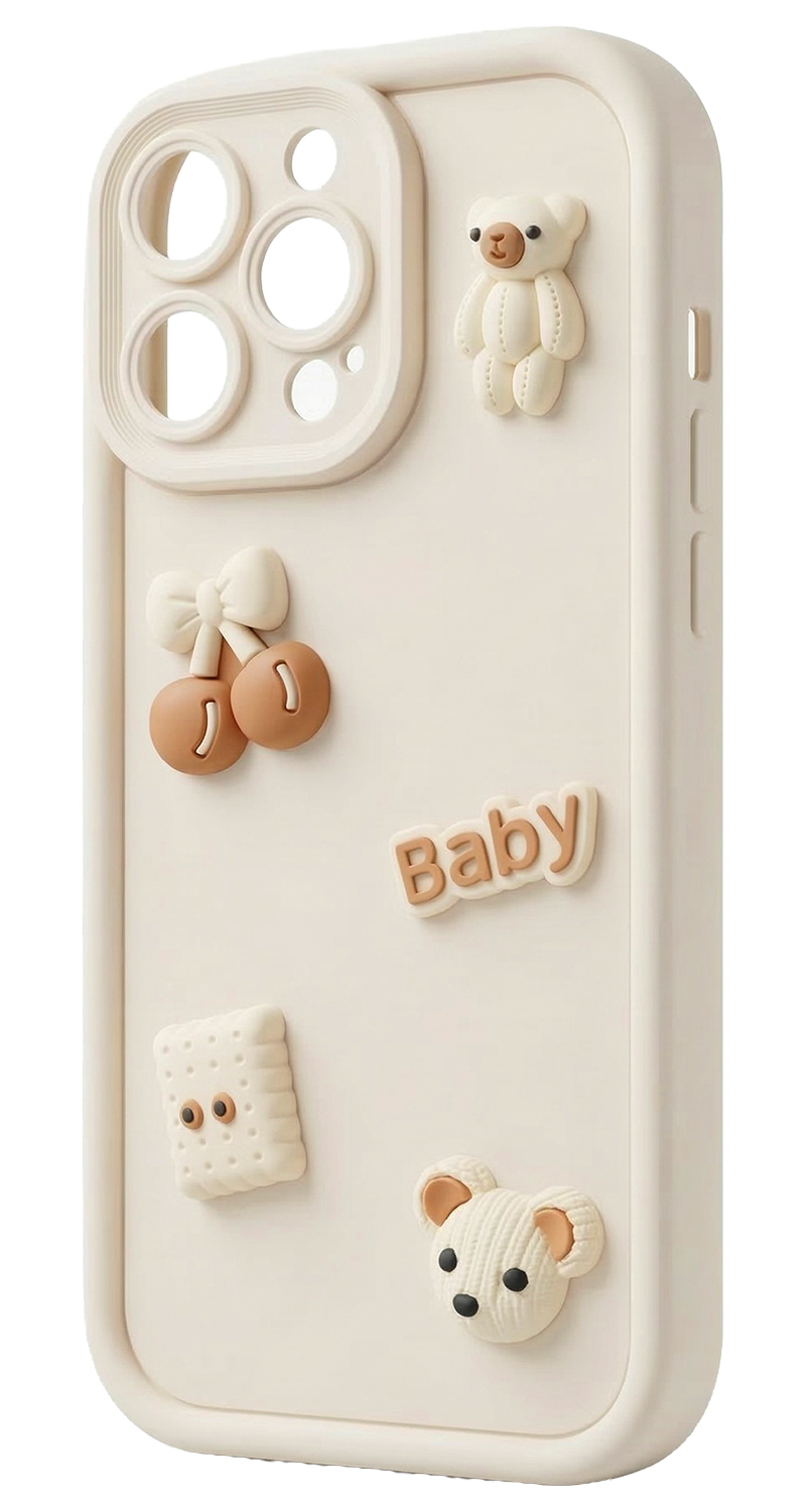 Case for Samsung Galaxy A37 5G, OEM, Ultra Trendy 3D Bear, Beige
