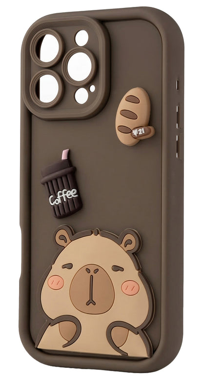 Coque pour Samsung Galaxy S25 Ultra S938, OEM, Ultra Trendy 3D Capybara, Marron