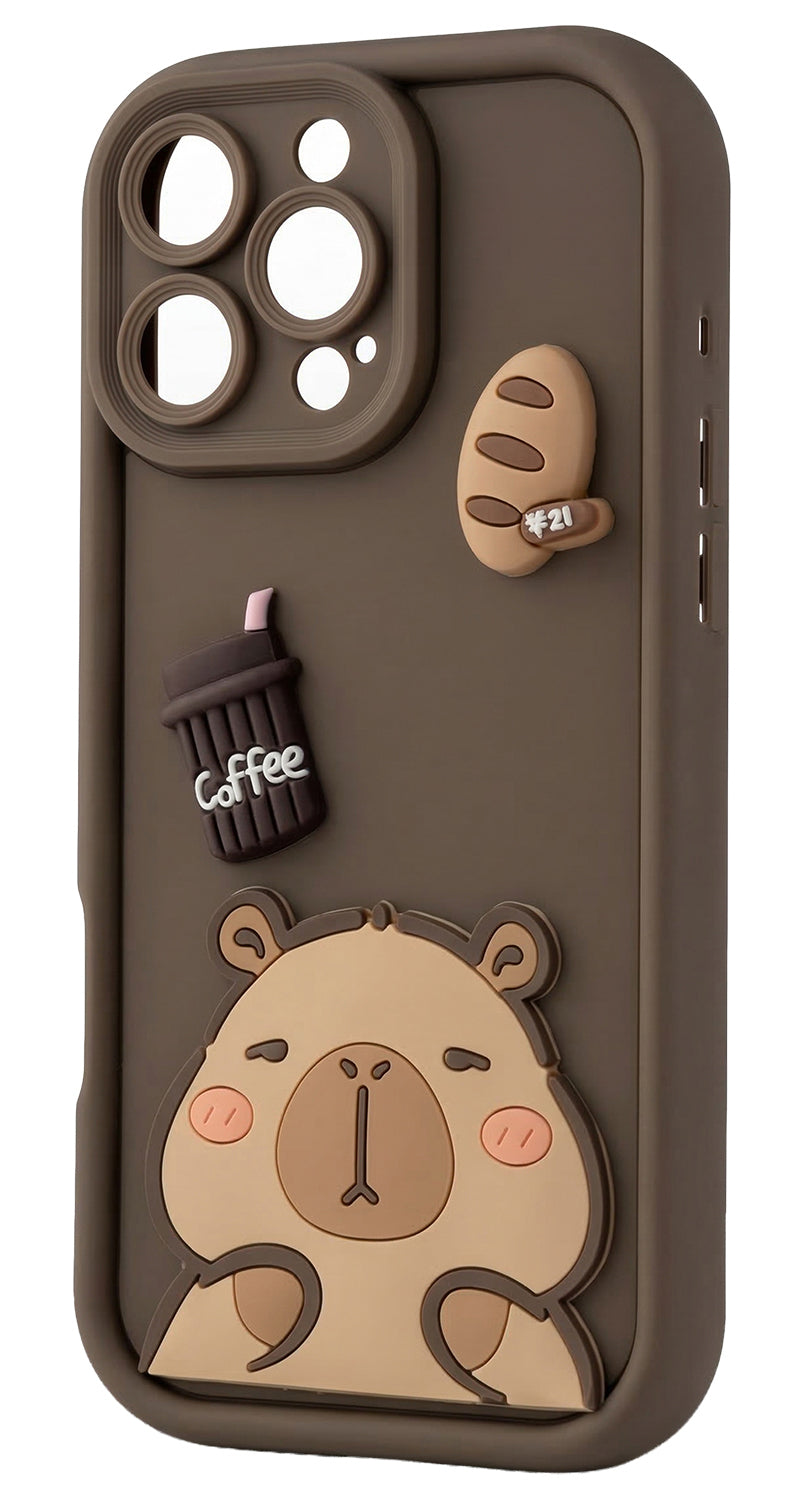 Custodia per Samsung Galaxy S26 Plus S947, OEM, Ultra Trendy 3D Capybara, Marrone