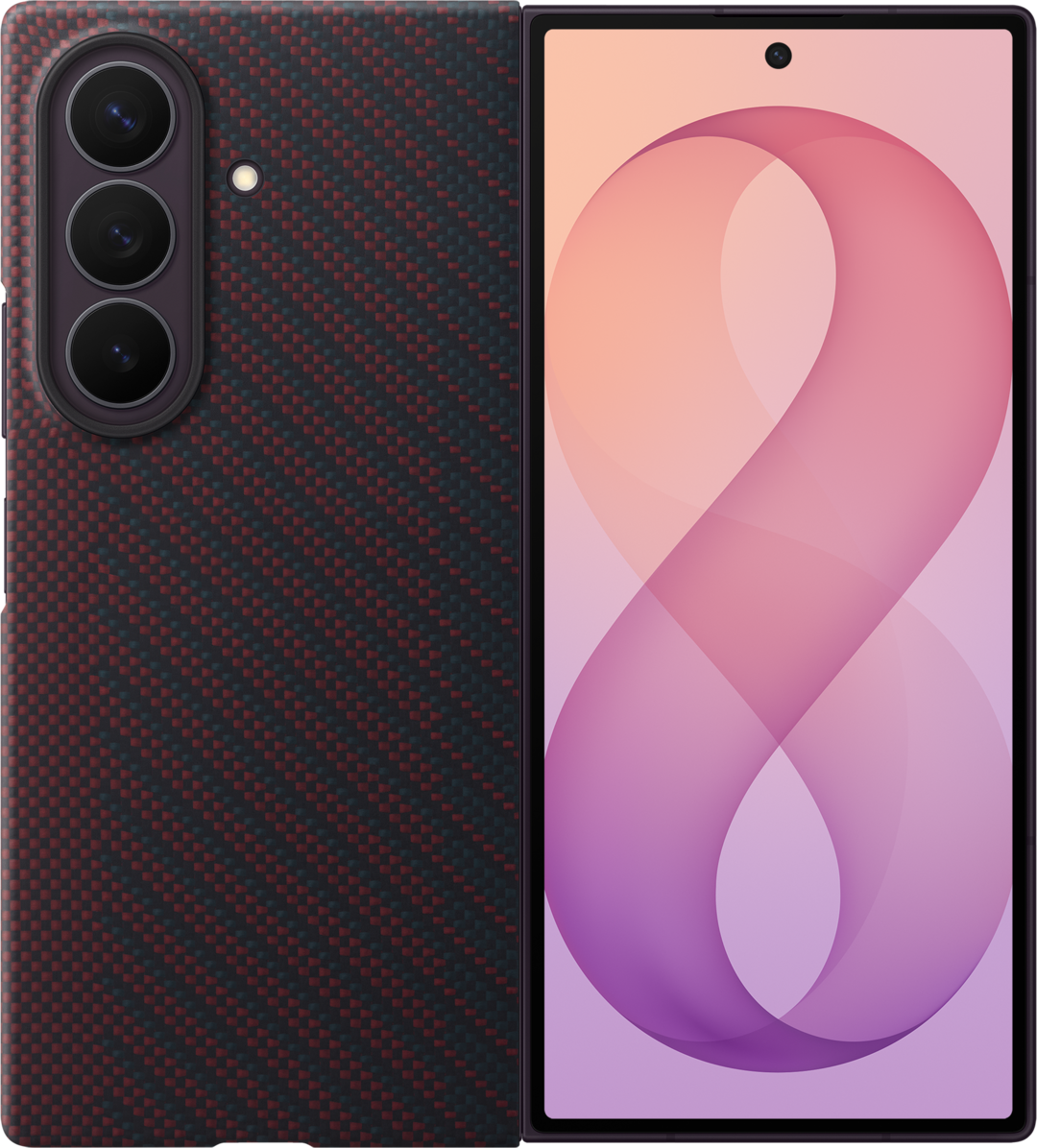 Hülle für Samsung Galaxy Z Fold8 Ultra F976, Carbon Magnet Case, Rot EF-KF976SREGWW