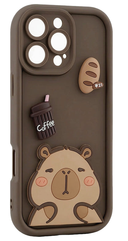 Coque pour Samsung Galaxy S25 Ultra S938, OEM, Ultra Trendy 3D Capybara, Marron