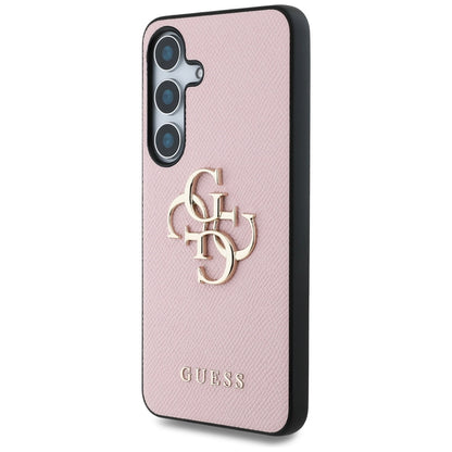 Étui pour Samsung Galaxy S25+ S936, Guess, 4G Grained Big and Classic Logo, Rose, Reconditionné