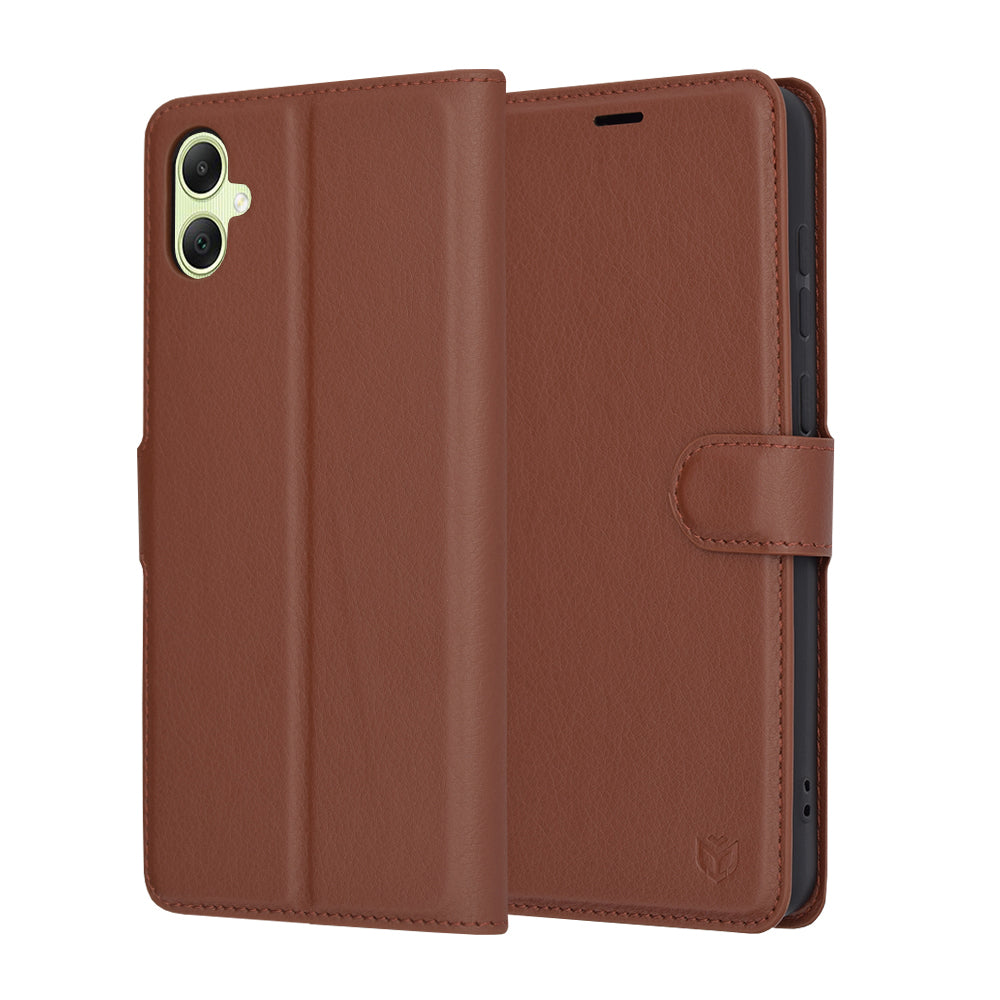 Coque pour Samsung Galaxy A05 A055, Techsuit, Leather Folio, Marron
