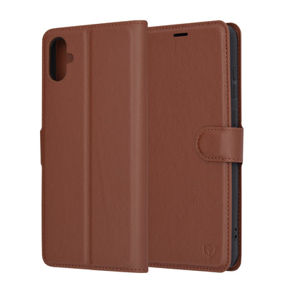 Coque pour Samsung Galaxy A05 A055, Techsuit, Leather Folio, Marron