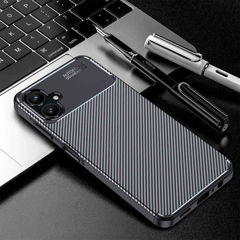Custodia per Samsung Galaxy A06 A065, Techsuit, CarbonFiber, Nera