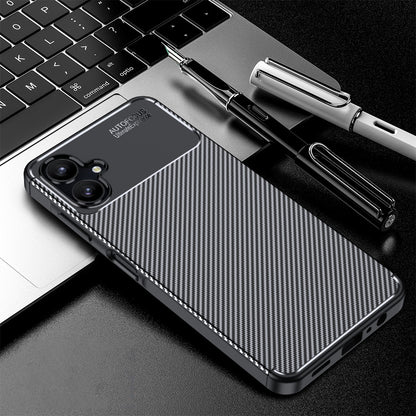 Custodia per Samsung Galaxy A06 A065, Techsuit, CarbonFiber, Nera