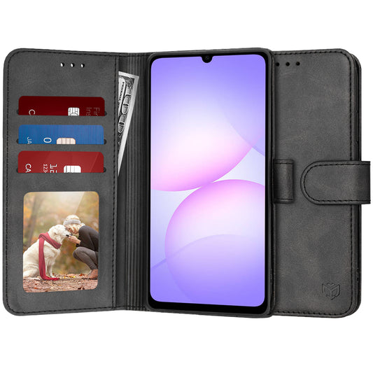 Coque pour Samsung Galaxy A07 4G A075, Techsuit, Diary Book, Noire