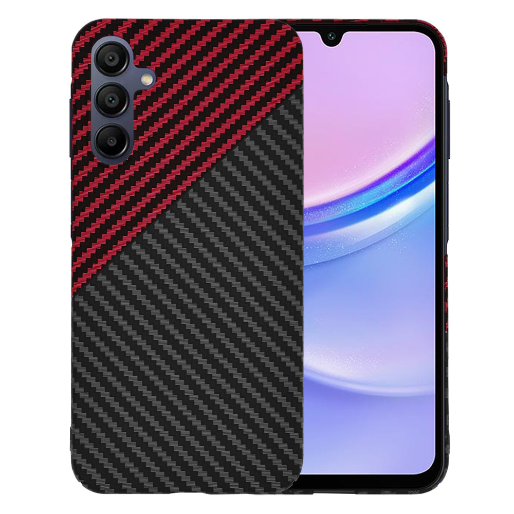 Hülle für Samsung Galaxy A15 5G A156 / A15 A155, Techsuit, Carbonite FiberShell, Schwarz Rot