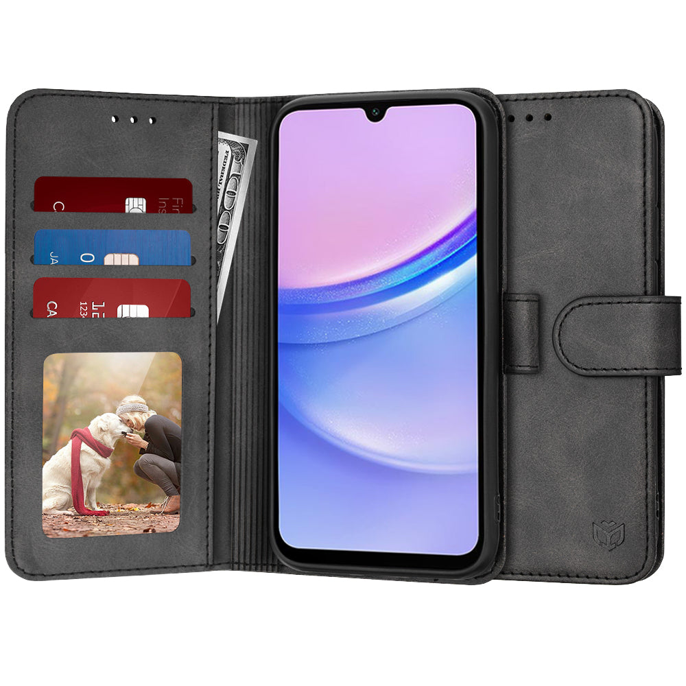 Coque pour Samsung Galaxy A15 5G A156 / A15 A155, Techsuit, Diary Book, Noire