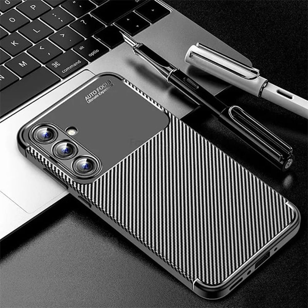 Custodia per Samsung Galaxy A16 5G A166 / A16 4G A165, Techsuit, CarbonFiber, Nera