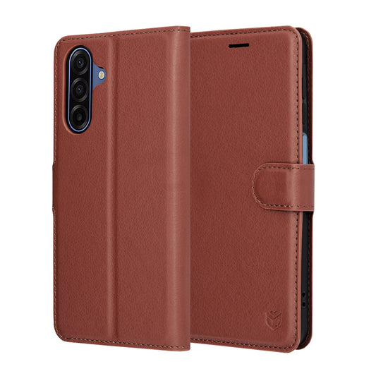 Custodia per Samsung Galaxy A17 4G / A17 5G, Techsuit, Leather Folio, Marrone