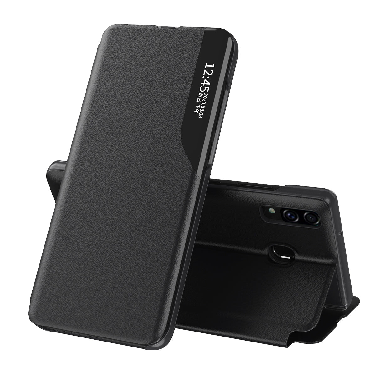Custodia per Samsung Galaxy A20e A202, Techsuit, eFold, Nera