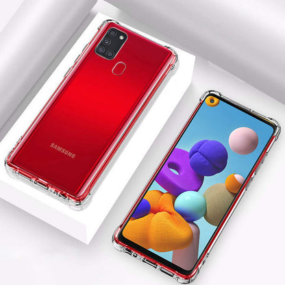 Custodia per Samsung Galaxy A21s A217, Techsuit, Shockproof Clear, Trasparente