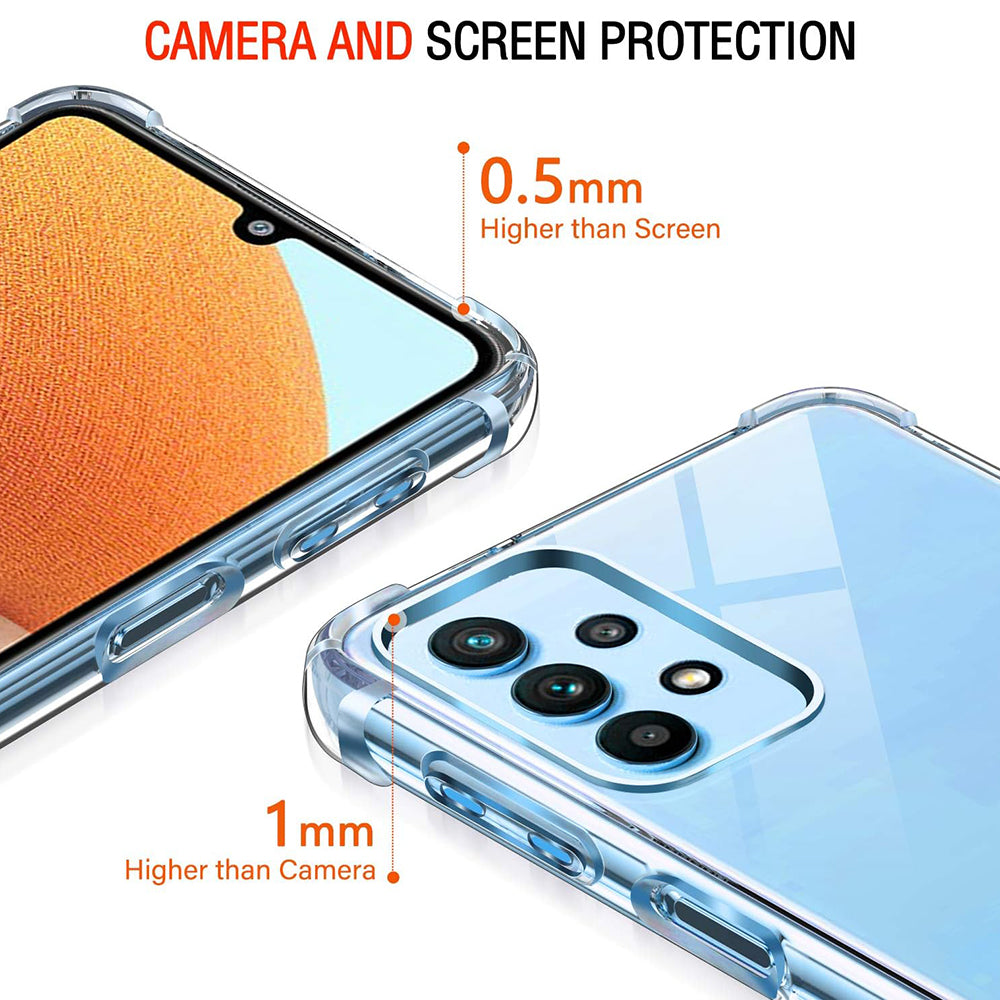 Custodia per Samsung Galaxy A32 A325, Techsuit, Shockproof Clear, Trasparente