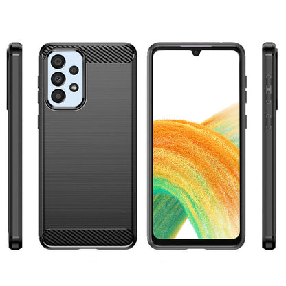 Custodia per Samsung Galaxy A33 5G A336, Techsuit, Carbonio, Nera
