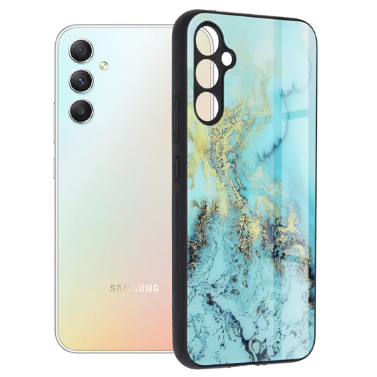 Étui pour Samsung Galaxy A34 A346, Techsuit, Glaze, Bleu