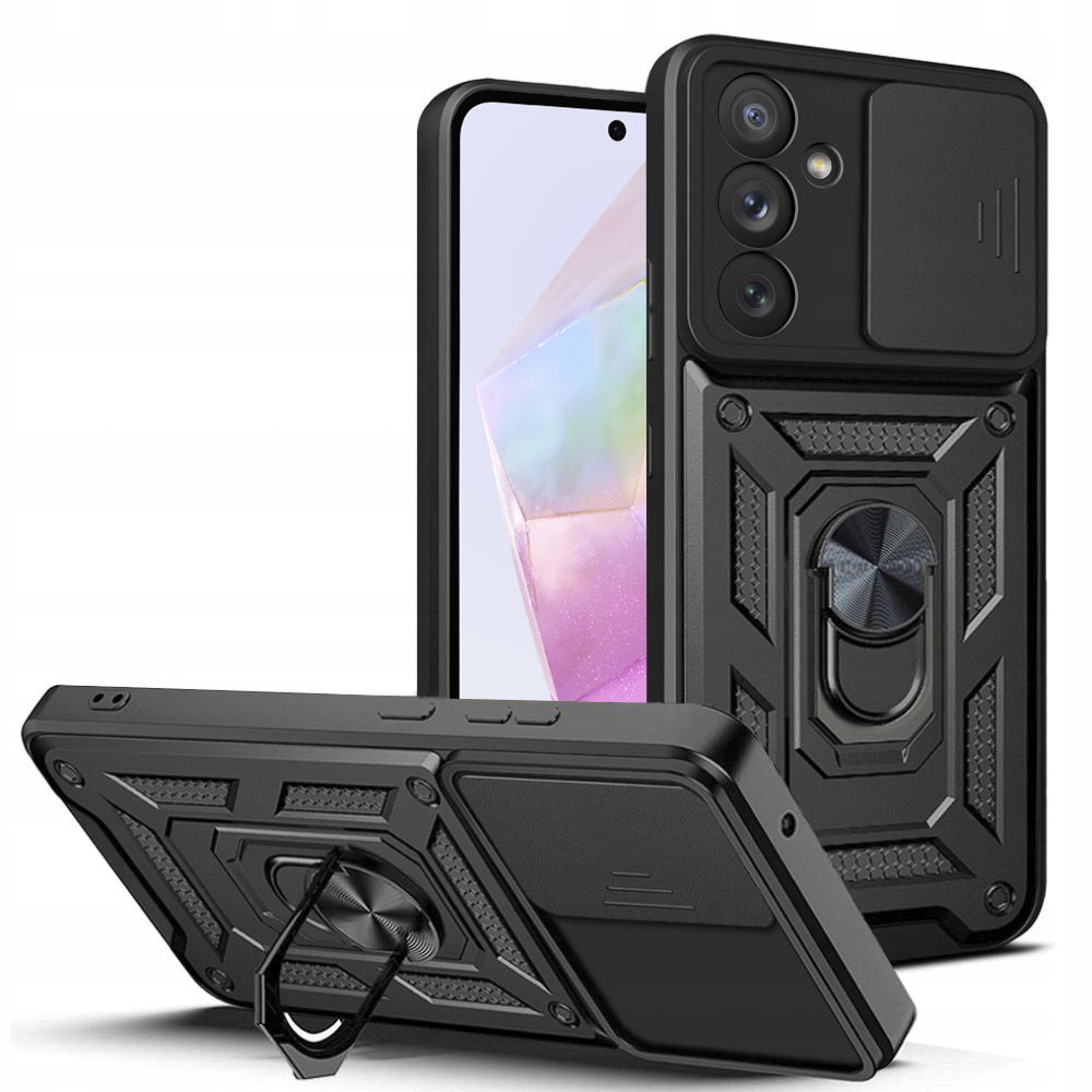 Custodia per Samsung Galaxy A35 5G A356, Techsuit, CamShield, Nera