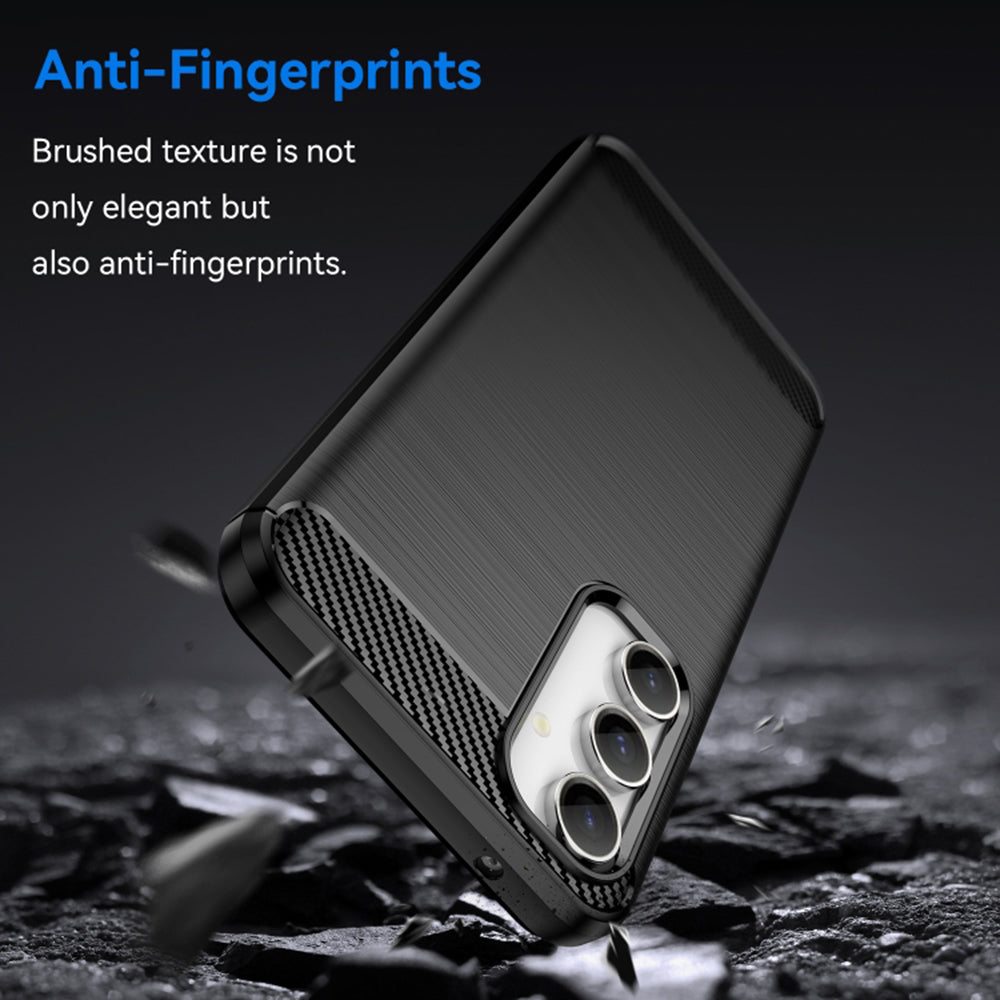 Custodia per Samsung Galaxy A35 5G A356, Techsuit, Carbonio, Nera