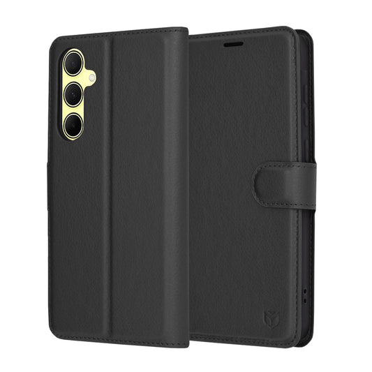 Hülle für Samsung Galaxy A35 5G A356, Techsuit, Leder-Folio, Schwarz
